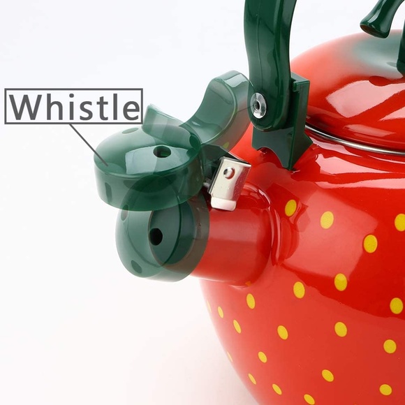 COPY - Brand New Enamel Steel Strawberry Whistling Tea Kettle, 2.3 quart - Picture 3 of 6